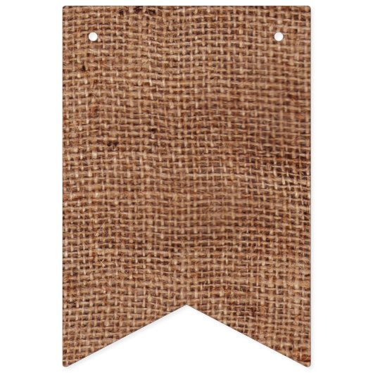 Bannière À Fanions Personnalisable Mr & Mrs Bunting sur FAUX Burlap (Deuxième drapeau)