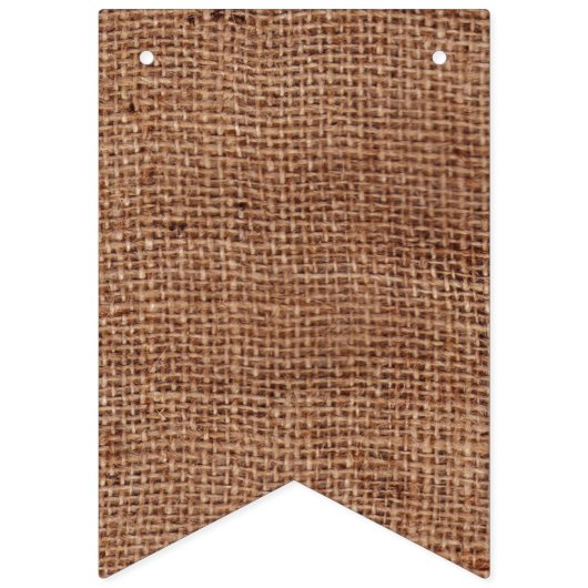 Bannière À Fanions Personnalisable Mr & Mrs Bunting sur FAUX Burlap (Troisième drapeau)