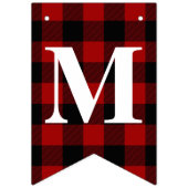 Bannière À Fanions Personnalisable Noël Rouge, Noir Plaid! (Premier drapeau)