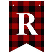 Bannière À Fanions Personnalisable Noël Rouge, Noir Plaid! (Troisième drapeau)