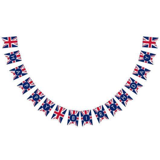 Bannière À Fanions Personnalisé Joyeux anniversaire Union Jack (Tout)