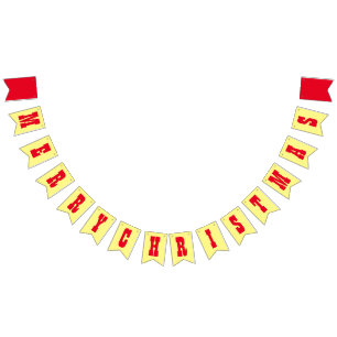 BANNIÈRE À FANIONS PERSONNALISÉ MERRY CHRISTMAS BANNER