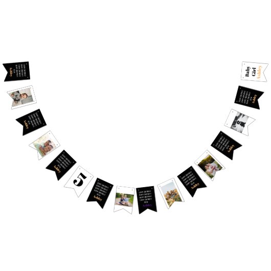 Bannière À Fanions Personnalisé Nom Personnalisé Photo Design Moderne (Tout)