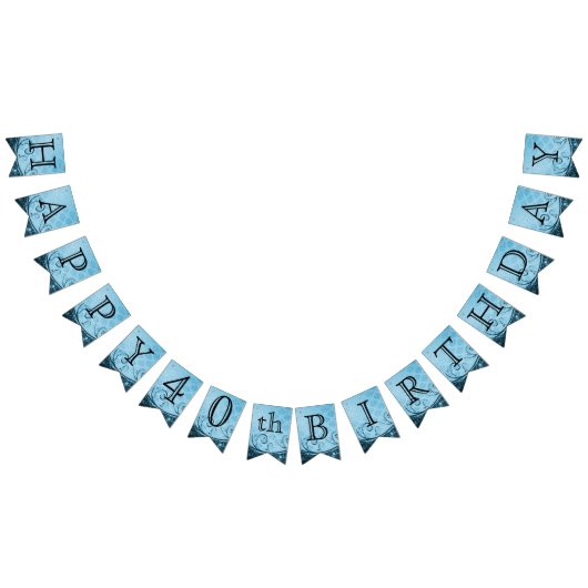 Bannière À Fanions Personnaliser Anniversaire - Bleu décoratif (Tout)