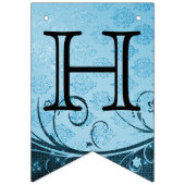 Bannière À Fanions Personnaliser Anniversaire - Bleu décoratif (Premier drapeau)