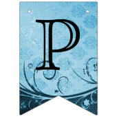 Bannière À Fanions Personnaliser Anniversaire - Bleu décoratif (Troisième drapeau)