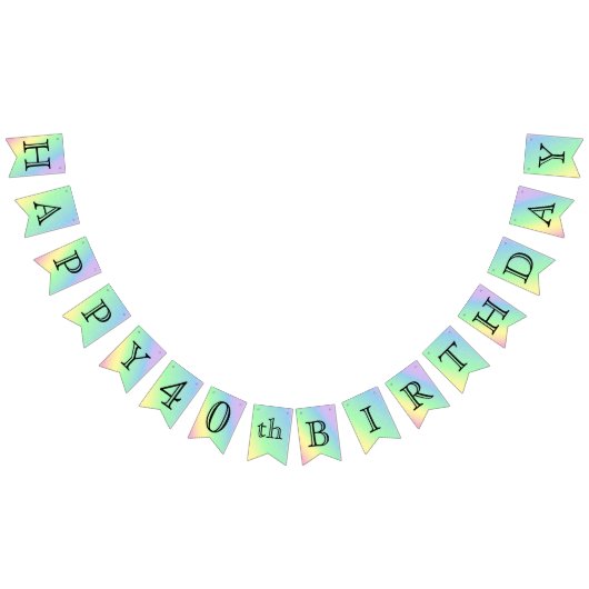 Bannière À Fanions Personnaliser Anniversaire - Pastel Rainbow (Tout)