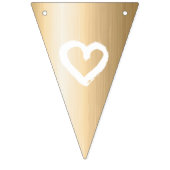 Bannière À Fanions Personnaliser de mariage Gold & White Hearts IT (Premier drapeau)