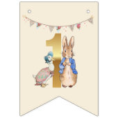 Bannière À Fanions Peter le lapin avec Jemima Premier anniversaire (Troisième drapeau)