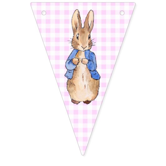 Bannière À Fanions Peter the Rabbit zig zag et vérifier le motif (Premier drapeau)