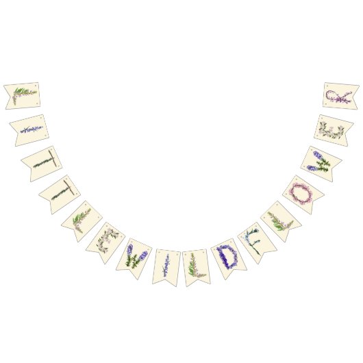 Bannière À Fanions Petit Baby shower Fleur sauvage (Tout)