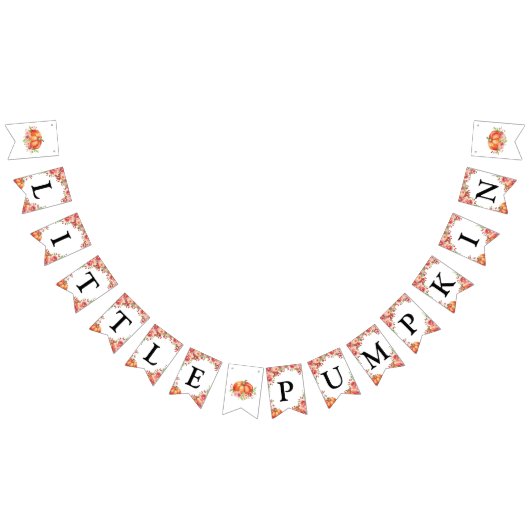 Bannière À Fanions Petit Baby shower Floral Citrouille (Tout)