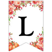 Bannière À Fanions Petit Baby shower Floral Citrouille (Deuxième drapeau)