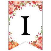 Bannière À Fanions Petit Baby shower Floral Citrouille (Troisième drapeau)