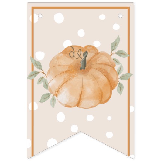 Bannière À Fanions Petit Citrouille Feuille d'automne automne automne (Premier drapeau)