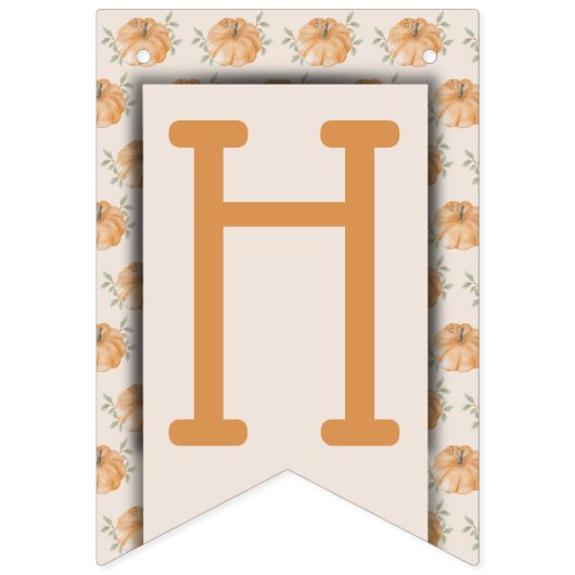 Bannière À Fanions Petit Citrouille Feuilles d'automne automne 1er an (Deuxième drapeau)