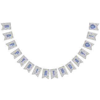 Bannière À Fanions Petit Pois doux Floral Joyeux Anniversaire