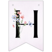 Bannière À Fanions Petite aquarelle Fleur sauvage vive Anniversaire (Deuxième drapeau)