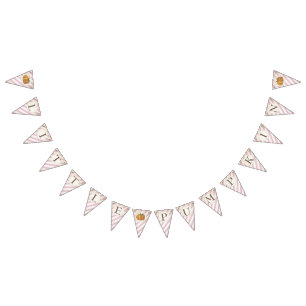 Bannière À Fanions Petite fille Bunting Citrouille Décoration d'anni