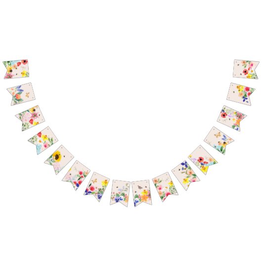 Bannière À Fanions Petite maman fleur sauvage à Bee Baby shower (Tout)