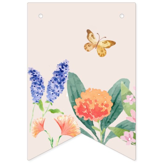 Bannière À Fanions Petite maman fleur sauvage à Bee Baby shower (Deuxième drapeau)