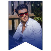 Bannière À Fanions Photo Blush Pink Gradient Joyeux anniversaire (Premier drapeau)