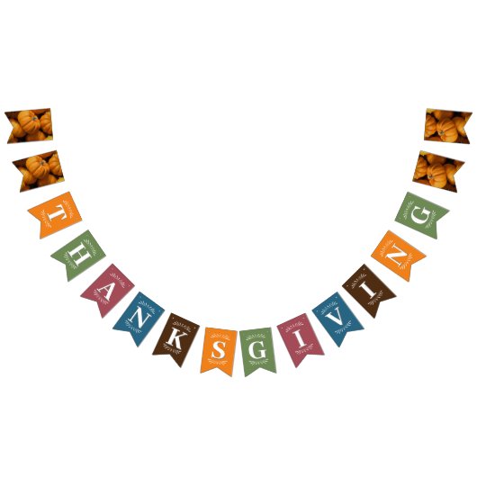 Bannière À Fanions Photo Citrouille de Thanksgiving (Tout)