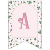 Bannière À Fanions Photo d'anniversaire du Shamrock rose (Troisième drapeau)