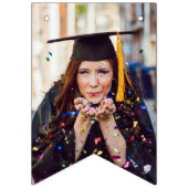 Bannière À Fanions Photo de graduation de Black Curved Frame (Deuxième drapeau)