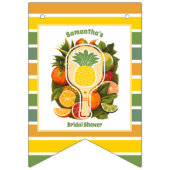 Bannière À Fanions Photo de la douche de mariée de Retro Pineapple Pi (Troisième drapeau)