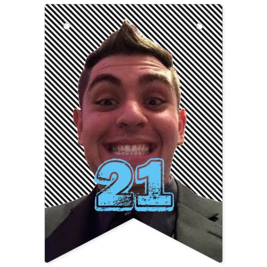 Bannière À Fanions Photo et âge d'anniversaire (Deuxième drapeau)