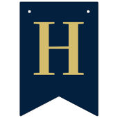 Bannière À Fanions Photo Marine et Gold Art Déco Cadre Joyeux anniver (Deuxième drapeau)