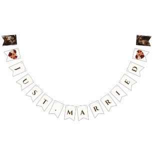 Bannière À Fanions Photo personnalisée Rustic Fall Floral Mariage