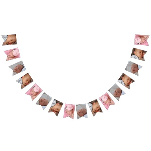 Bannière À Fanions Photo personnalisée unique simple (Tout)