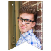 Bannière À Fanions Photos personnalisées Rouge Blanc Bleu Joyeux Anni (Premier drapeau)