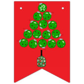 Bannière À Fanions Pickleball Christmas Tree Oh What Fun Party (Premier drapeau)