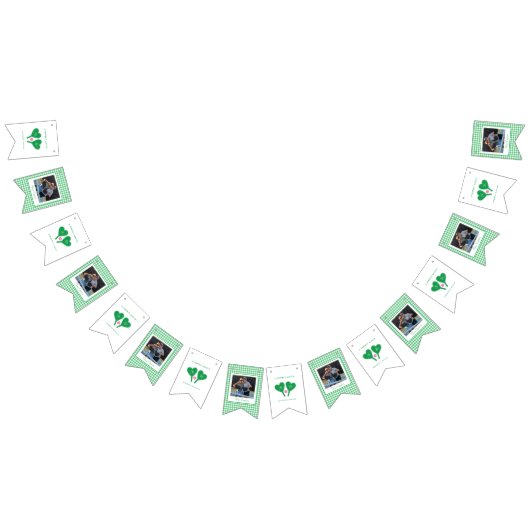 Bannière À Fanions Pickleball Mariage rose et vert Preppy (Tout)