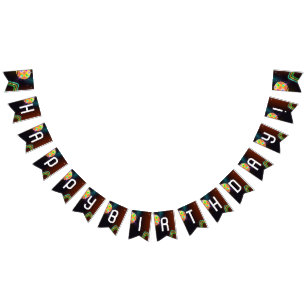 Bannière À Fanions Pickleball Sports Neon Thème Disco ball Party