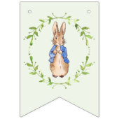 Bannière À Fanions Pierre le lapin avec la feuille verte Wreath (Deuxième drapeau)