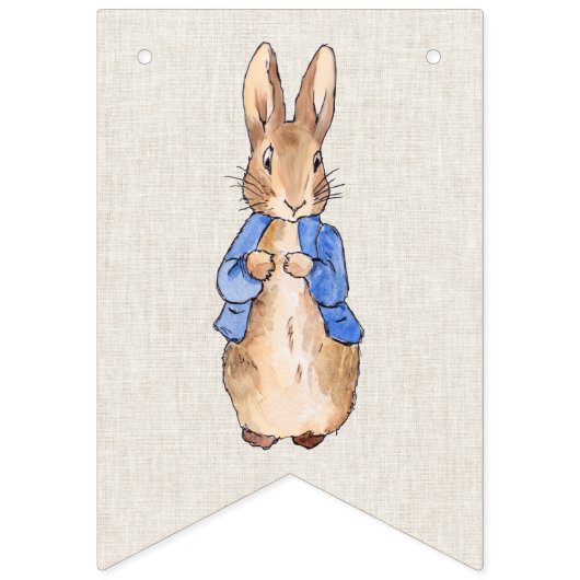 Bannière À Fanions Pierre le lapin lin beige texturé arrière - plan (Deuxième drapeau)