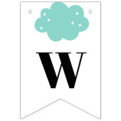 Bannière À Fanions Pingouin Baby shower Garçon Vert (Troisième drapeau)