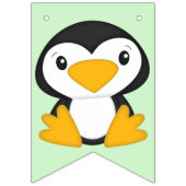 Bannière À Fanions Pingouin fête d'anniversaire Vert (Premier drapeau)