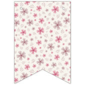 BANNIÈRE À FANIONS PINK BOW & ARCH FALL PUMPKIN FLOWERS BIRTHDAY (Premier drapeau)