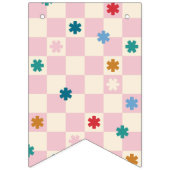 Bannière À Fanions Pink Checkerboard Merry & Bright Bunting Banner (Premier drapeau)