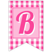 Bannière À Fanions Pink Dream Editable Initial & Age (Premier drapeau)