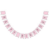 Bannière À Fanions Pink En vichy Check Motif Joyeux Anniversaire (Tout)