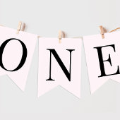 Bannière À Fanions Pink First Birthday Photo Banner ONE Theme