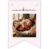 Bannière À Fanions Pink First Birthday Photo Banner ONE Theme (Premier drapeau)