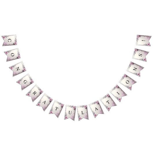 Bannière À Fanions Pink Floral Frame Bunting Flag (Tout)