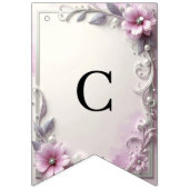 Bannière À Fanions Pink Floral Frame Bunting Flag (Premier drapeau)